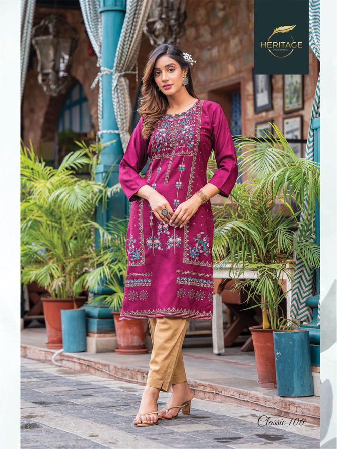 Heritage Classic Vol 4 Embroidery Kurti Catalog